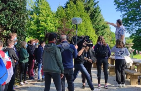 English manor film crew landscape